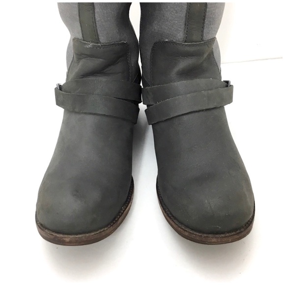 Cat Footwear Corrine leather Riding Knees High Boot Charcoal Gray - Picture 3 of 8